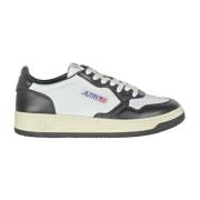 Zwarte en witte leren sneakers Autry , Black , Dames