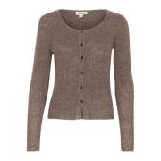 Petit Cardigan Gebreid Walnoot Soaked in Luxury , Brown , Dames