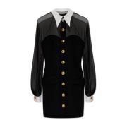 Jurk met transparante achterkant Versace , Black , Dames