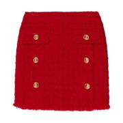 Tweed rok Versace , Red , Dames