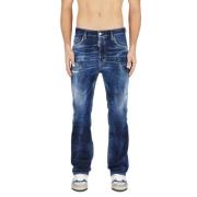 Straight-leg jeans in stretch katoen Dsquared2 , Blue , Heren