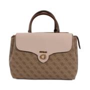 Beige Schoudertas met Ritssluiting Guess , Brown , Dames