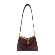 Iconische Leren Tas met Metalen Sluiting Etro , Red , Dames