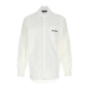 Klassieke Witte Poplin Overhemd Palm Angels , White , Heren