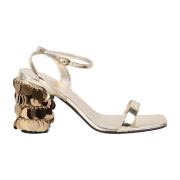 Gouden Paillet Hak Sandalen Paco Rabanne , Yellow , Dames