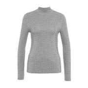 Strass Hoge Kraag Lange Mouw Shirt Pinko , Gray , Dames