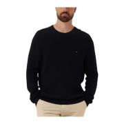 Heren Crew Neck Structuur Trui Tommy Hilfiger , Blue , Heren