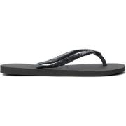 Zwarte Glitter Slim Zomer Slipper Havaianas , Black , Dames