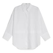 Zakelijk Casual Oversized Polo Shirt Closed , White , Dames