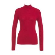 Rode Gebreide Kleding Aw24 Closed , Red , Dames