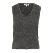 Grijze Melange Gebreid Vest Slvenessa Stijl Soaked in Luxury , Gray , ...