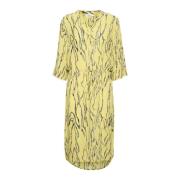 Endive Traces Jurk met V-hals Soaked in Luxury , Yellow , Dames