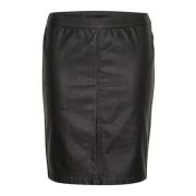 Coated Rok Zwart Diep Stijlvol Kaffe , Black , Dames