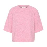 Cropped Gebreide Pullover Festival Fuchsia Kaffe , Pink , Dames