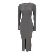 Geribbelde Grijze Midi Jurk Remain Birger Christensen , Gray , Dames