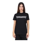 Zwart Logo Print T-shirt Dsquared2 , Black , Dames