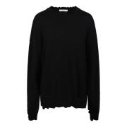 Versleten-effect Gebreide Crew Neck Sweater Helmut Lang , Black , Dame...