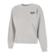 Grijze Katoenen Sweatshirt met Logo Detail Maison Kitsuné , Gray , Dam...