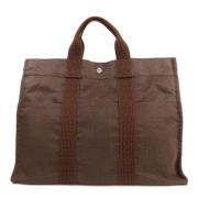 Pre-owned Canvas handbags Hermès Vintage , Brown , Dames