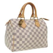 Pre-owned Canvas handbags Louis Vuitton Vintage , White , Dames