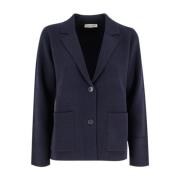 Elegante Gebreide Blazer met Reverskraag Le Tricot Perugia , Blue , Da...