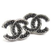 Pre-owned Metal earrings Chanel Vintage , Black , Dames