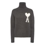 Grijze Alpaca Wolmix Sweatshirt Ami Paris , Gray , Dames