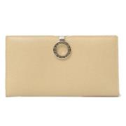 Pre-owned Leather wallets Bvlgari Vintage , Beige , Heren