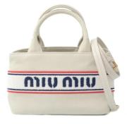 Pre-owned Canvas handbags Miu Miu Pre-owned , White , Dames