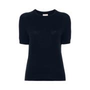 Navy Blue Cashmere Crew Neck Sweater Khaite , Blue , Dames