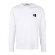 Katoenen Longsleeve T-Shirt Fw24 Stone Island , White , Heren