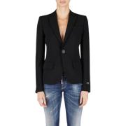 Zwart Wolblend Peak Lapel Blazer Dsquared2 , Black , Dames