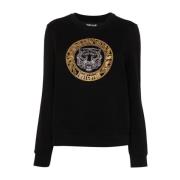 Zwarte Sweatshirt Aw24 Dameskleding Just Cavalli , Black , Dames