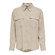 Linnen Blouse Only , Beige , Dames