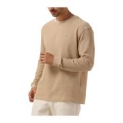 Heren Wafel Lange Mouw Tee Tommy Jeans , Beige , Heren