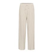 Wijde Gestreepte Broek Kaffe , Beige , Dames