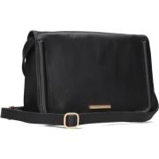 Zwarte leren crossbody schoudertas Fred De La Bretoniere , Black , Dam...