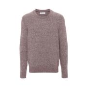 Gebreide Crew Neck Sweater Brunello Cucinelli , Purple , Heren