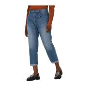 Mom Jeans Blauw SET , Blue , Dames