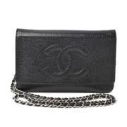 Pre-owned Leather chanel-bags Chanel Vintage , Black , Dames