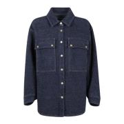 Oversized Denim Shirt Darkpark , Blue , Dames