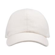 Witte Cashmere Baseballpet Fedeli , White , Heren