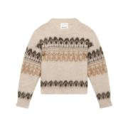 Mohair Pullover Arty Patroon Ronde Hals Isabel Marant Étoile , Beige ,...