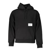 Zwarte hoodie met print en logo Calvin Klein , Black , Heren