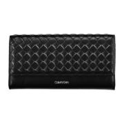 Damesportemonnee Zwart Rfid Ritssluiting Calvin Klein , Black , Dames