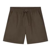 Elastische katoenen shorts in bruin Olaf Hussein , Brown , Heren