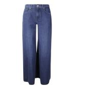 Wijde Stretch Denim Broek 7 For All Mankind , Blue , Dames