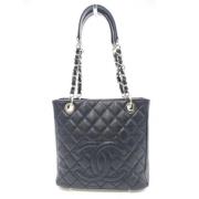 Pre-owned Leather totes Chanel Vintage , Black , Dames