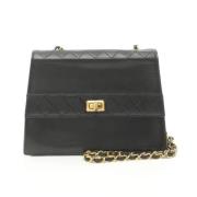 Pre-owned Leather chanel-bags Chanel Vintage , Black , Dames