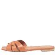 Pre-owned Leather sandals Yves Saint Laurent Vintage , Brown , Dames